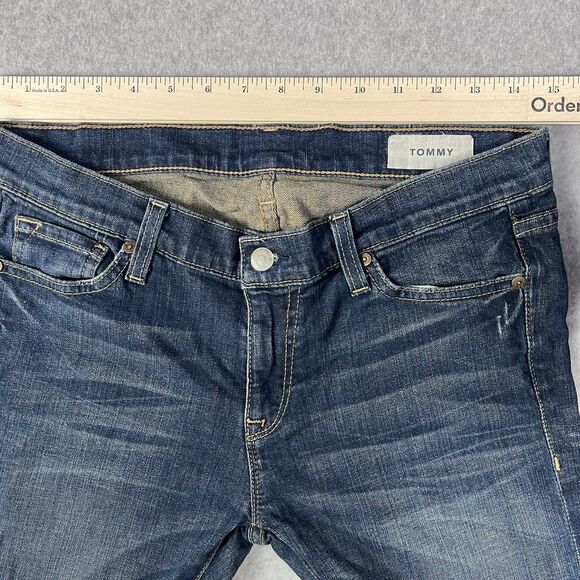 Tommy Hilfiger Jeans Womens 29/32 Navy Tommy Bootcut Cotton Blend Country Casual - Picture 4 of 13